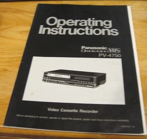 Panasonic PV-4750 VCR Video Cassette Instrucciones de Funcionamiento *Original* - Imagen 1 de 1