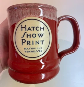 Hatch Show Print Coffee Mug Cup Nashville Tennessee Deneen Hand Thrown Pottery - Picture 1 of 7