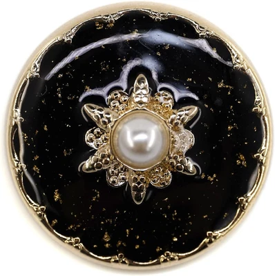 20 Pcs Black Retro Royal Style  Foils Enamel Sewing Metal Shank Coat Buttons -25 - Image 1 of 4