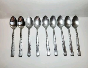 9 Vintage Reed & Barton Rebacraft 18/10 Stainless Steel Swagger 6.25" Teaspoons - Picture 1 of 9
