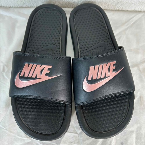 Sandali Nike Slides neri rosa logo comodi casual sportivi slide taglia 8
