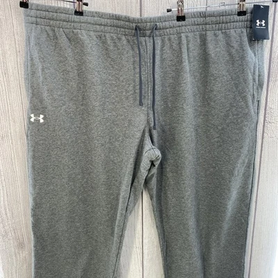 Under Armour Fleece Pants Mens Gray 5XL Rival Sweatpants Straight Loose Stretch - Image 1 of 4