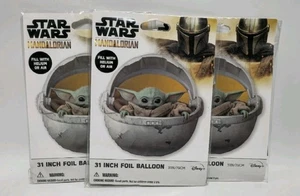 (3) Globos de aluminio Star Wars: Mandalorian 31" - Grogu / Baby Yoda - Helio o aire - Imagen 1 de 2
