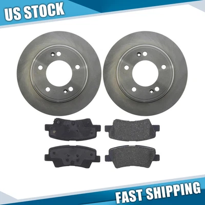 For Hyundai Elantra GT 2017 2018 Rear Brake Rotors + Brake Pads Ceramic Kit - Image 1 of 4