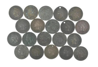 Lot 20 1800's 1890-1899 Indian Head Penny Cents US Coin Collection 2/5 Roll *554 - Image 1 of 3