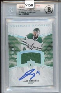 2020-21 UD Ultimate #188 Jake Oettinger RC Patch Auto /649 BGS - 10 Auto - Stars - Picture 1 of 2
