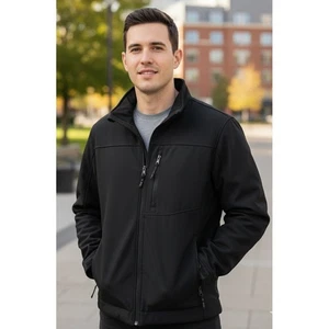 Weatherproof Black Softshell Full Zip Jacket Men's Size XXL Fleece Outdoor Coat - Picture 1 of 13