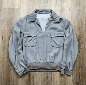 Men’s 1950’s Vintage Grey Gabardine Ricky Rockabilly Pullover Jacket Medium - Picture 1 of 10