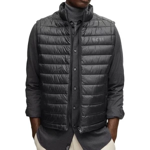Hugo Boss Men's BOSS Calano Vest Lightweight Zip Up Quilted Puffer Pockets Black - Picture 1 of 6