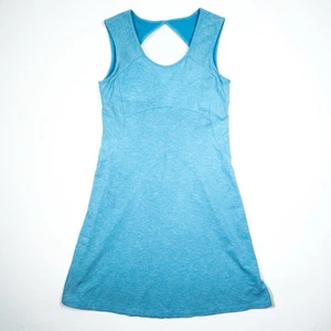 prAna Damen mittelblau ärmellos Active Kleid Schlüsselloch Rücken Stretch Reise - Bild 1 von 7