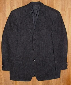 " Harris Tweed " Men's Jacket/Suit Jacket " Tailor & Son " IN Black-Blue Size 52 - Picture 1 of 4