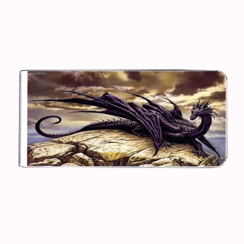 Dragon Metal Money Clip Bills Card Holder Rectangle D 7 Custom Medieval - Image 1 of 1