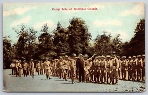 Military Camp Life Of National Guard Camp Soldiers Inspection UNP DB Postcard K2 - Picture 1 of 2