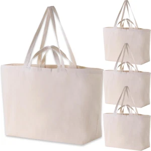 Bolso de Mano Grande de Lona Resistente -27" X 16" X 8" Extra Grande para Compras de Comestibles - Imagen 1 de 12