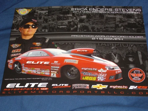 2015 ERICA ENDERS-STEVENS ELITE MOTORSPORTS PRO STOCK CAMARO NHRA POSTCARD Cover