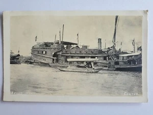 👍 1910s CHINA IMPERIAL QING NAVY CANTON CANNONS ARMED WAR JUNK POSTCARD 广州炮艇 - Picture 1 of 3