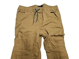 Street Rules Stretch Twill Jogger Pants Brown Elastic Waist size 14 - Picture 1 of 6