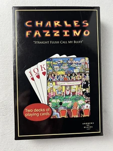 Charles Fazzino Playing Cards, "Straight Flush Call My Bluff", 2 tuckboxes - Picture 1 of 10