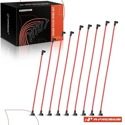 Новый набор проводов свечей зажигания 9 шт. 10,5 мм красный для Chevy SBC BBC 350 383 454 электронный - Изображение 1 из 4