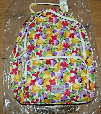 Cath Kidston bemalt Obst Tasche Rucksack A4 Hausaufgaben Bücher Tuch Sauberer Mantel