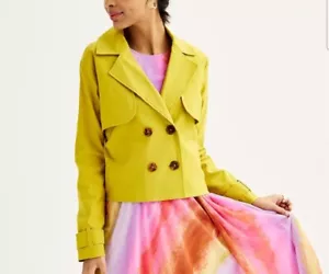 Women's Nine West Cropped Trench Coat Size L new (no tags) - Picture 1 of 9