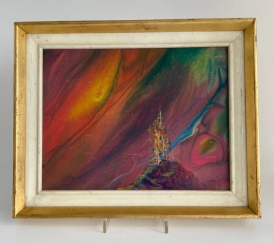 Psychedelisches Ölgemälde 70er Jahre Psychedelic Fantasy J. Espinosa 1975 - Bild 1 von 4