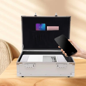Aluminum Alloy Safe Box Suitcase Storage Box Security Box Lock Cash Money Safety - Picture 1 of 19
