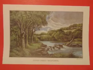 Currier & Ives Calendar Topper Print 1990 SILVER CREEK-CALIFORNIA - Picture 1 of 1