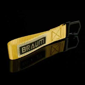BRAUM Racing Race Keychain - Yellow - New - Picture 1 of 1