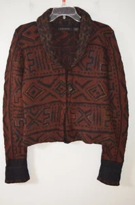 Dakota Rust 100% Alpaca Chunky Knit Cardigan Sweater Size S made in Bolivia - Picture 1 of 11