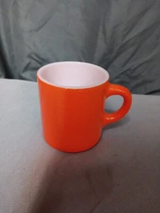 Vintage Retro Hazel Atlas Orange Peel Texture Painted Milk Glass Mug Cottagecore - Picture 1 of 6
