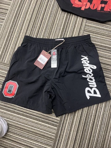 NEW MITCHELL AND NESS OHIO STATE BUCKEYES NYLON SHORTS LARGE Cover