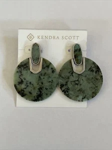NEW Kendra Scott Didi Rhodium Plated African Turquoise Drop Earrings - Bild 1 von 4
