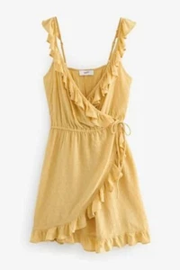 Next Embroidered Ruffle Wrap Summer Dress Sz 12 rrp £35 - Picture 1 of 5