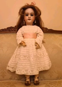 Antique Porcelain Bisque Head Doll DEP 8 Jumeau Articulated Body - Picture 1 of 15
