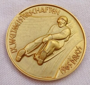 1965 FIL World LUGE Championships PARTICIPANT Medal DAVOS Switzerland - Picture 1 of 2