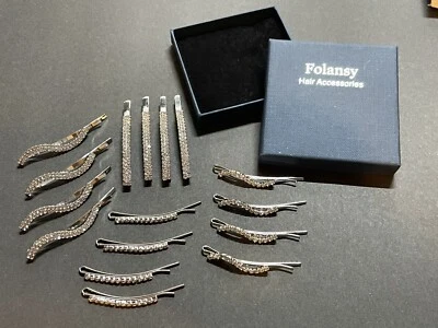 Lote de prendedores de cabelo femininos de metal diamante bling bling barrette bobby - Imagem 1 de 4