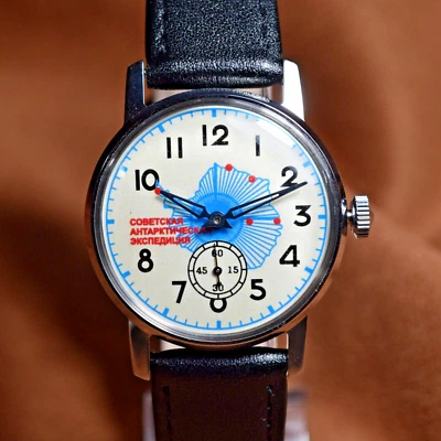 Reloj Pulsera Mecánico Soviético Expedición Antártica Pobeda Vintage Reparado Foto 1 de 4