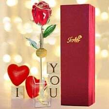 2021 Women Gifts 24k Gold Rose Real Last Forever and Never Fade 12 Red