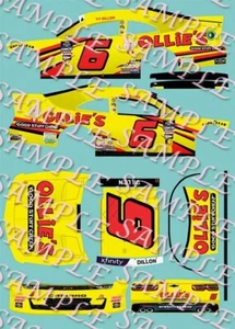 2024 Ty Dillon Ollies's Xfinity 1/64 Peel & Stick Decals - Picture 1 of 1