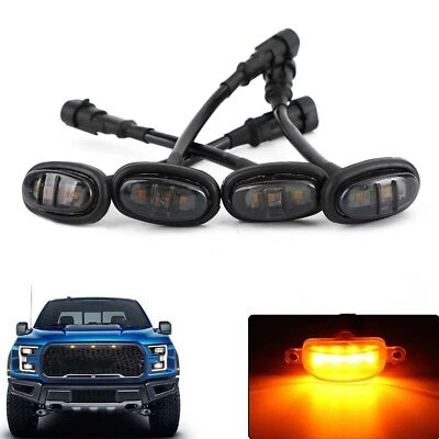 💡4Pcs Bapmic Black Wheel Fender Signal Led Light Fits Ford F-150 Raptor 17-19 Foto 1 de 4