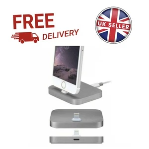 Quick-Charge Aluminium Phone Dock for iPhone & 8-Pin Devices - Space Grey - Picture 1 of 7
