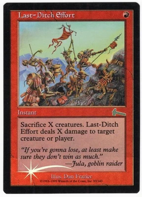 Last-Ditch Effort 1999 Urza's Legacy SHIFTED FOIL MISPRINT Red Instant MTG NM A2 - Image 1 of 2