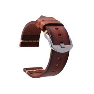 Watch Bands Top Layer Cowhide Genuine Leather Wristwatch Straps Parts Brown 26mm - Picture 1 of 8
