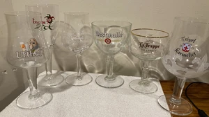 Set of 6 Belgian Beer Tulip Glasses - - Picture 1 of 6