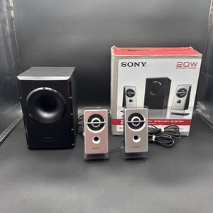 Sony 2.1 Multimedia System SRS-D21 With 2 Speakers And Subwoofer Gaming Tested - Picture 1 of 10