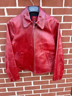 Vintage 90’s Women’s Red Gap Blue Jeans Leather Jacket SMALL - Image 1 of 4