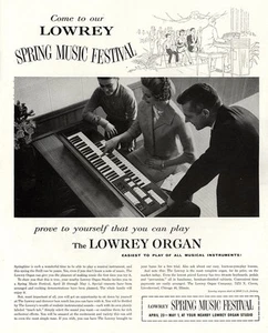 1960 Lowrey Organ: Spring Music Festival Vintage Print Ad - Picture 1 of 1