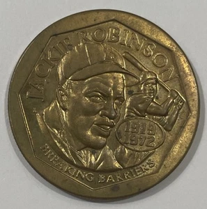 JACKIE ROBINSON 50TH ANNIVERSARY BREAKING BARRIERS 1947-1997 COIN BY CMG - Bild 1 von 2