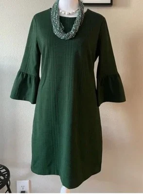 Vestido Banana Republic verde bosque para mujer talla 10 manga acanalada totalmente forrado usado en excelente estado Foto 1 de 4